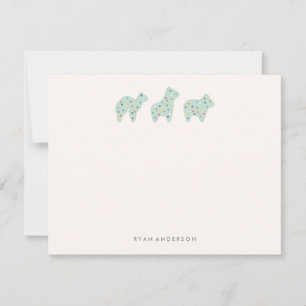 Animal Cookie Parade Kid's Stationery - Mint Note Card