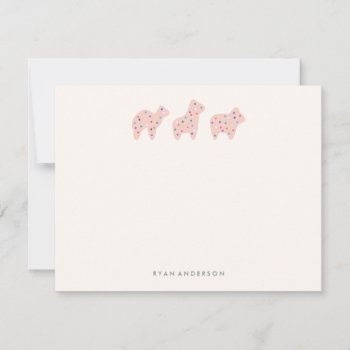 Animal Cookie Parade Kid's Stationery - Strawberry Note Card by AmberBarkley at Zazzle