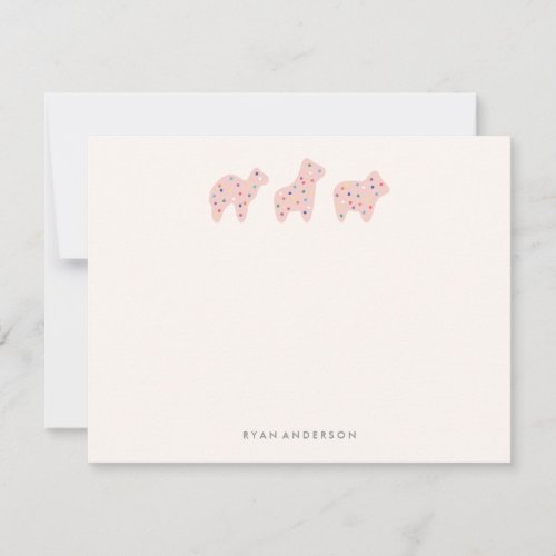 Animal Cookie Parade Kids Stationery _ Strawberry Note Card