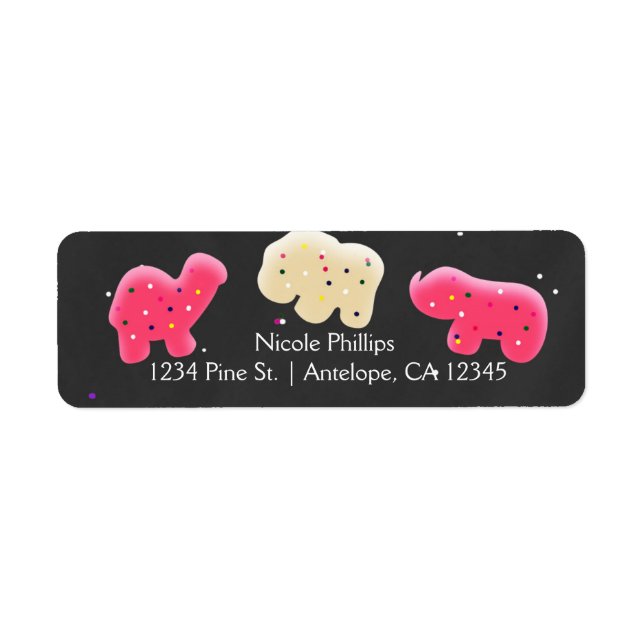 Animal Cookies Sprinkle Party Address Labels (Front)