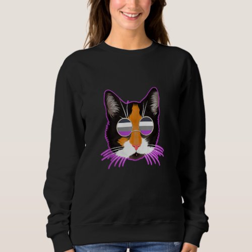 Animal   Cool Demisexual Ace Cat Asexual Sweatshirt