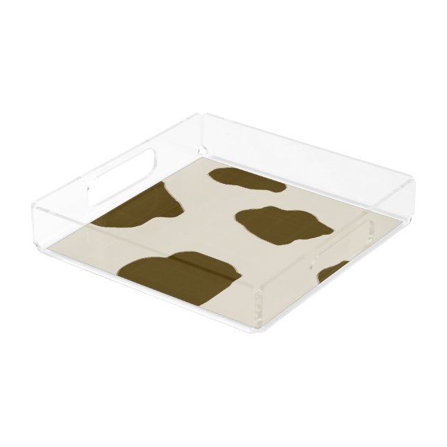 Animal Cow Brown Spots Acrylic Tray (Angled)