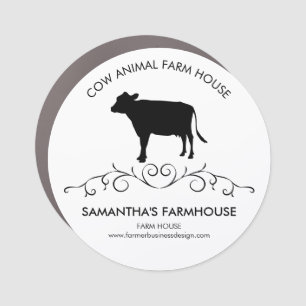 animal Cow Silhouette Car Magnet