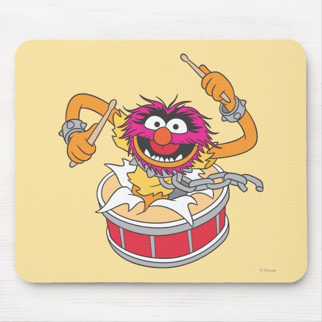 Animal Crashing Through Drums Mouse Pad (Front)