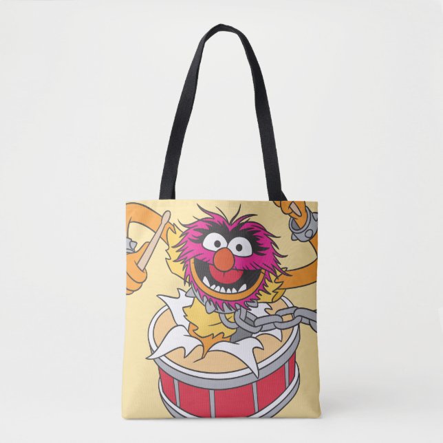 Animal Crashing Through Drums Tote Bag (Front)