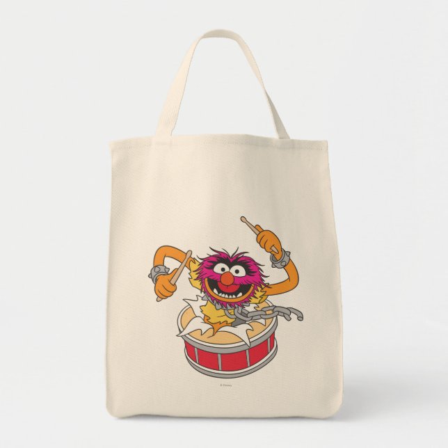 Animal Crashing Through Drums Tote Bag (Front)