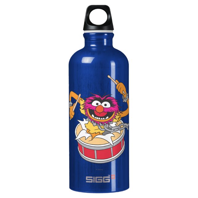 Animal Crashing Through Drums Water Bottle (Front)