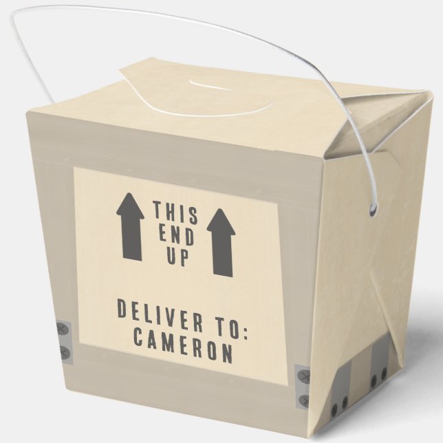 Animal Crate Dinosaur Jurassic Birthday Large Favor Boxes (Back)