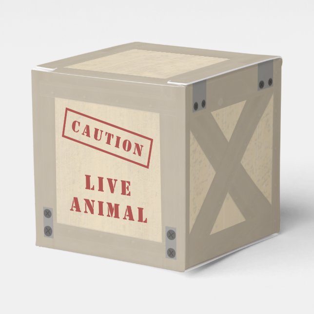 Animal Crate Zoo Jungle Safari Birthday  Favor Boxes (Front Side)