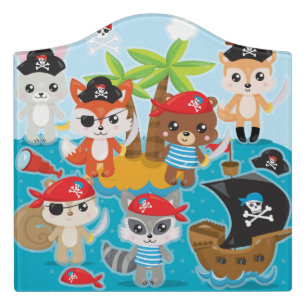 Animal Crew Party Pirate Door Sign