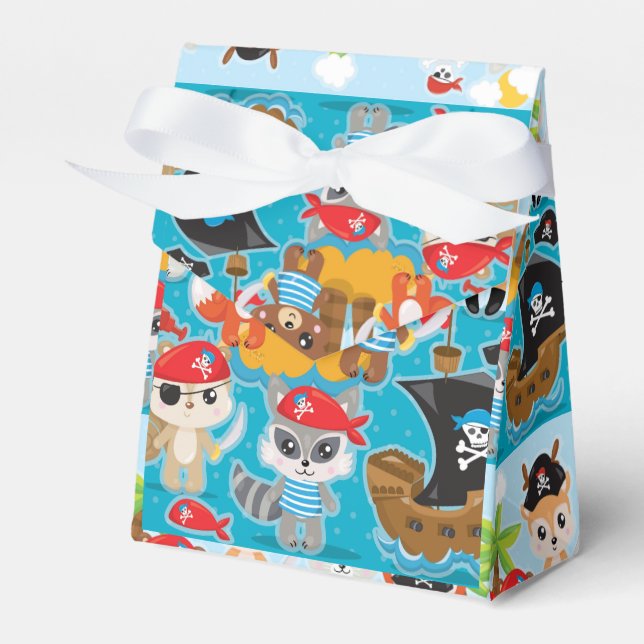 Animal Crew Party Pirate Favor Box (Front Side)