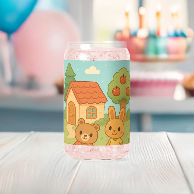 Animal crossing can glass (Insitu (Baby Shower))