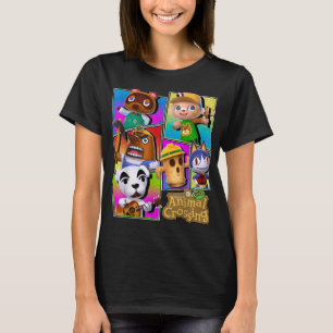 Animal Crossing Colorful Panels Villagers Graphic T-Shirt