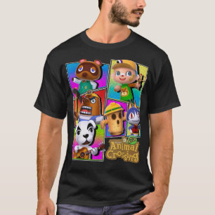 Animal Crossing Colorful Panels Villagers Graphic T-Shirt
