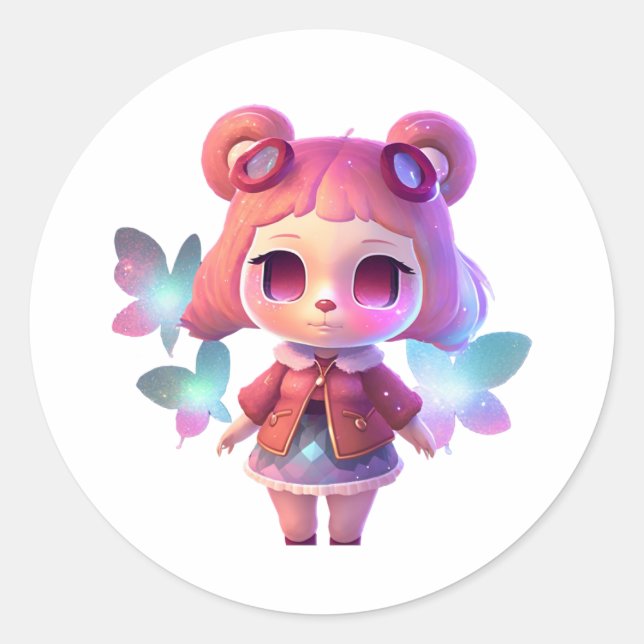 animal crossing judy: Cute Vinyl Sparkly sticker (Front)
