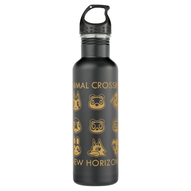 Animal Crossing New Horizons Character Grid  Stainless Steel Water Bottle (Front)