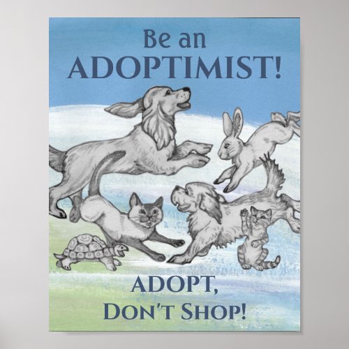 Animal Cruelty Adopt Dont Shop Pets Dog Cat Poster