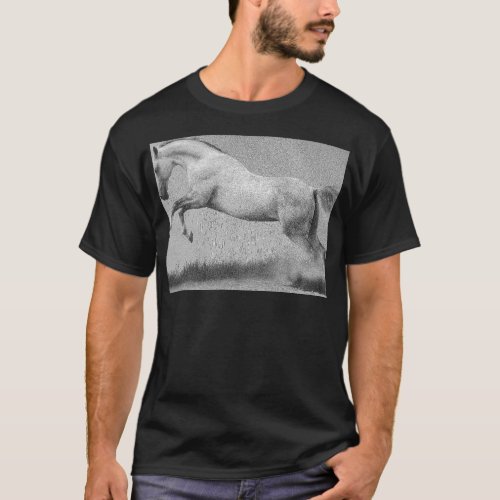 Animal Curvet Horse Template Mens Black Modern T_Shirt