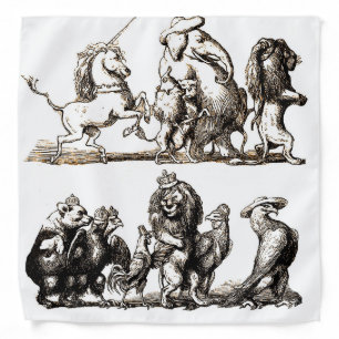 Animal Cute Art Unicorn Elephant Lion Zoo Bandana