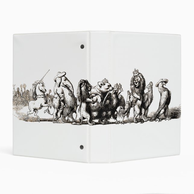 Animal Cute Art Unicorn Elephant Lion Zoo Mini Binder (Background)