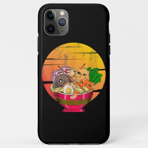 Animal Cute Pet Lover Cat Kawaii Asian Food Noodle iPhone 11 Pro Max Case