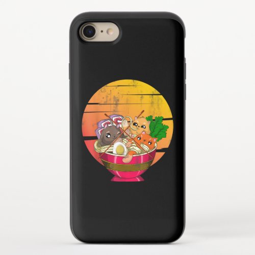 Animal Cute Pet Lover Cat Kawaii Asian Food Noodle iPhone 87 Slider Case