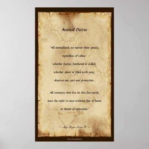 Animal Decree Parchment_style Poetry Poster