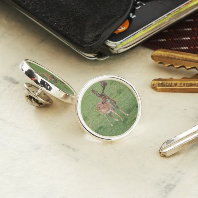 animal, deer, wildlife, forest, meadow, hunting, n lapel pin (In Situ)