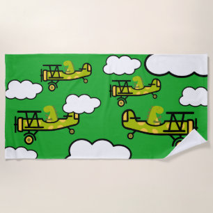 Animal Dinosaur Pilot Nursery Art Beach Towel