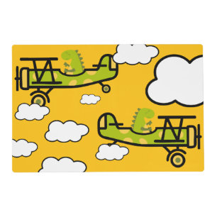 Animal Dinosaur Pilot Nursery Art Placemat
