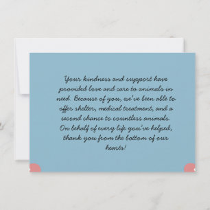 Animal Dog and cat rescue Thank You Card