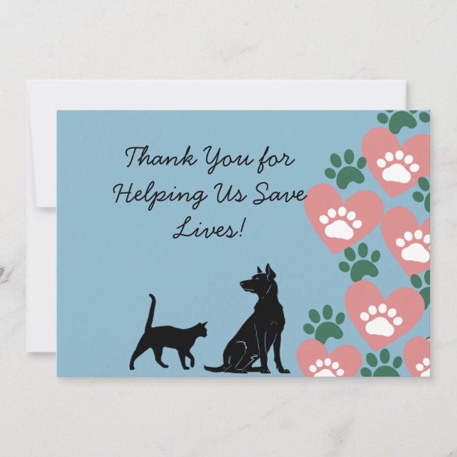 Animal Dog and cat rescue Thank You Card (Front)