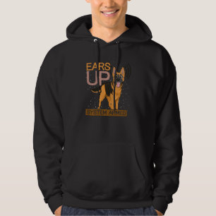Animal Dog Ears Up System Armed German Shepherd Hoodie