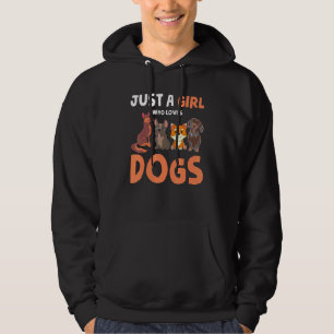 Animal Dog Mom Pet Owner Women Just A Girl Who Lov Hoodie