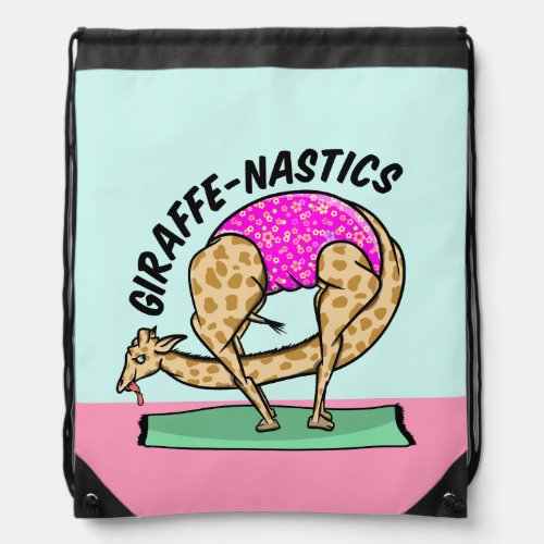 Animal doing gymnastics drawstring bag