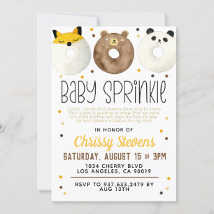 Animal Donut Baby Sprinkle Shower Invitation