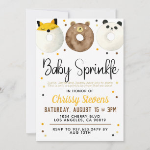 Animal Donut Baby Sprinkle Shower Invitation
