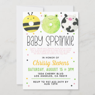 Animal Donut Baby Sprinkle Shower Invitation