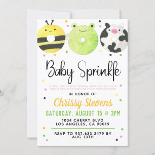 Animal Donut Baby Sprinkle Shower Invitation