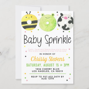 Animal Donut Baby Sprinkle Shower Invitation