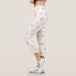 animal donuts and sprinkles cute capri leggings<br><div class="desc">very cute animal donuts pattern with sprinkles in girly blush pink color</div>