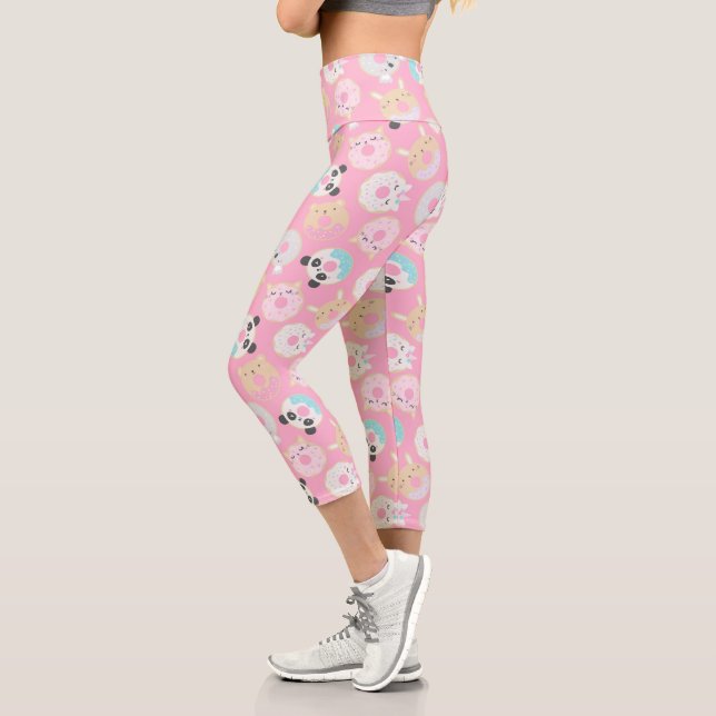 animal donuts and sprinkles cute capri leggings (Left)