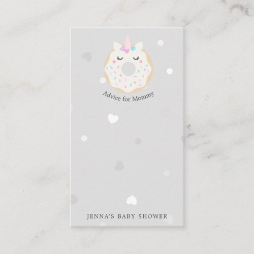 animal donuts cute Baby Shower Advice Enclosure Card