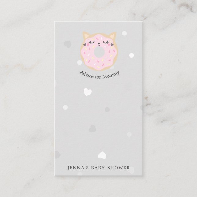 animal donuts cute Baby Shower Advice Enclosure Card (Front)