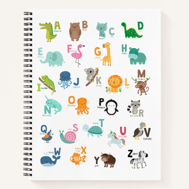 Animal Doodle Alphabet Notebook (Front)
