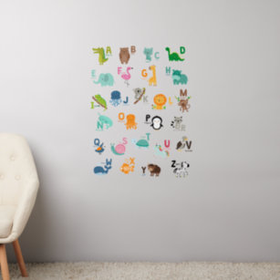 Animal Alphabet Wall Decals & Stickers | Zazzle