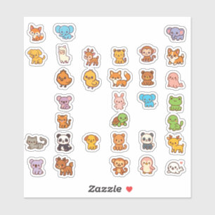 Animal doodles Cartoon Sticker Pack