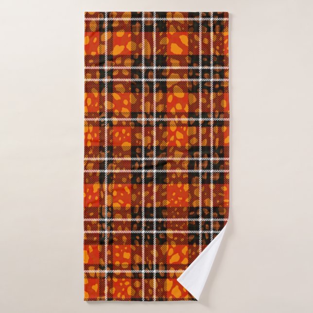 Animal Dots Plaid Mix Pattern Seamless Art. Fabric Bath Towel (Bath Towel)