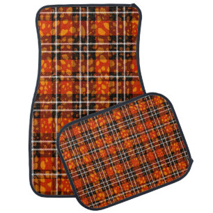 Animal Dots Plaid Mix Pattern Seamless Art. Fabric Car Floor Mat