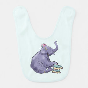 animal elephant roller skate baby bib